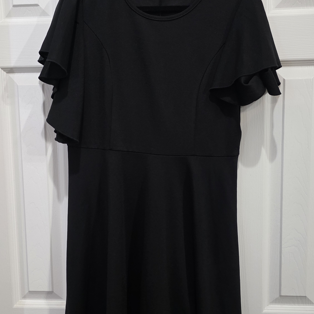 Black Ruffle Sleeve Women's Dress